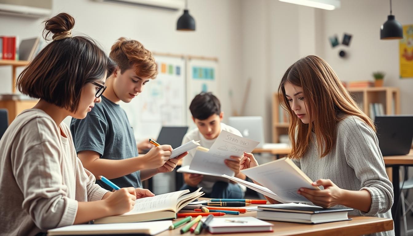 Student preparing for exams with study materials